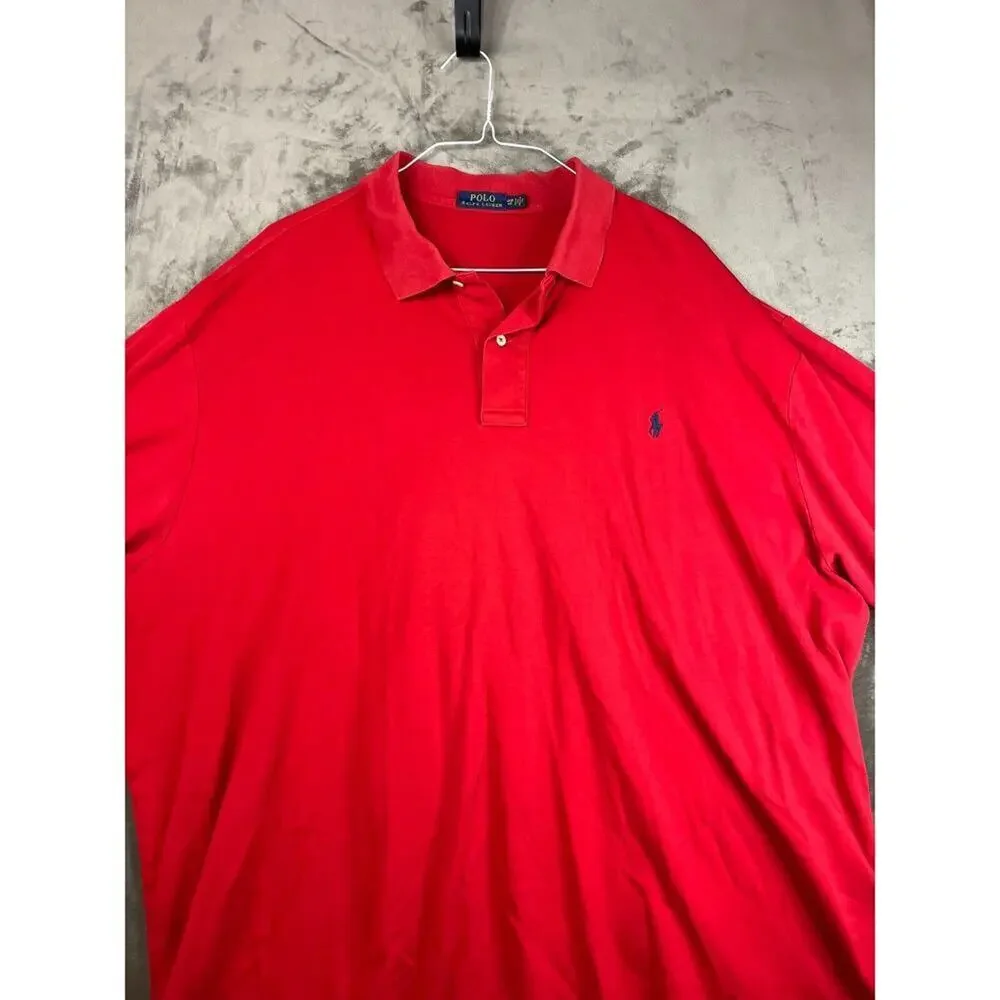 Polo Ralph Lauren Mens Polo Shirt 4XB Red‎ Golf Performance Short Sleeve